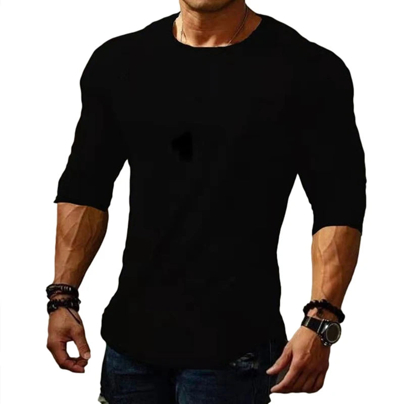 2023 New Men's O Collar Long Sleeve T Shirt Solid Spring Casual Mens Top High Quality Male Tops Clothes Men's T-shirts
