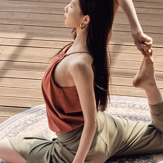 Women Yoga vest Summer Sleeveless Sport Top Casual Solid color T-Shirt Loose Sportswear Ladies Basic Sports Fitness Vest