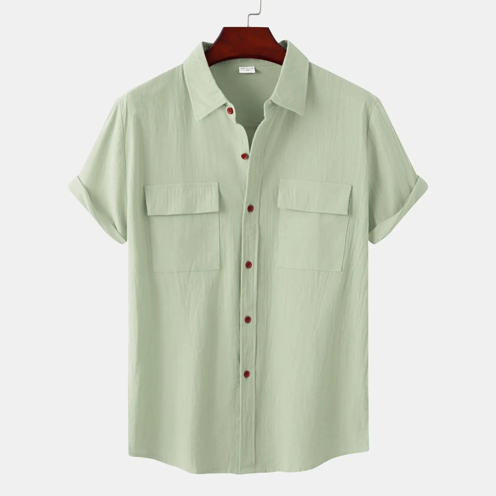 Men's Linen T Shirts Fashion Tiki Blouses cotton