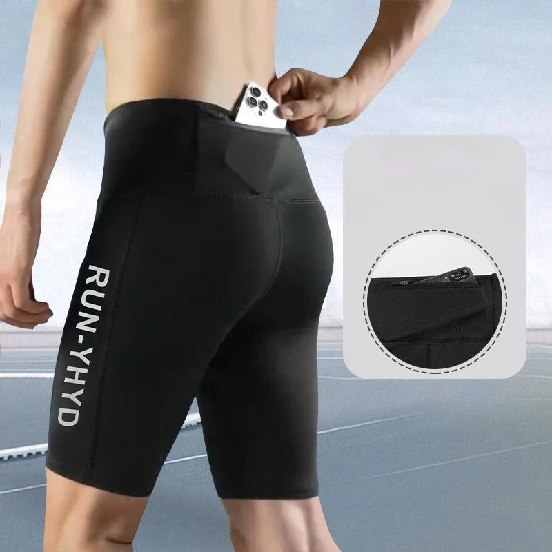 Fitness Men's Sports Short Pants Gym Running Leggings Male Joggings Elastic Compressions Sweatpant Football Basketball Trousers