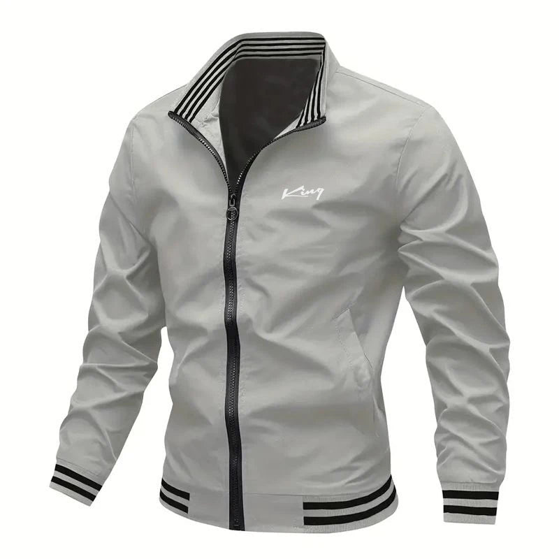 Men's Full Zip Jacket Black Navy Blue Coat Plain Zipper Pocket Sports & Outdoor Streetwear Cool Casual Spring & Fall Clothing