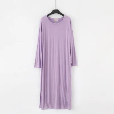 Winter Nightdress Women Cotton Long Sleeve Nightgown Comfortable Loose Sleepwear Spring Autumn Night Shirt