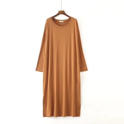 Winter Nightdress Women Cotton Long Sleeve Nightgown Comfortable Loose Sleepwear Spring Autumn Night Shirt