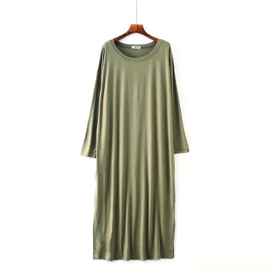 Winter Nightdress Women Cotton Long Sleeve Nightgown Comfortable Loose Sleepwear Spring Autumn Night Shirt