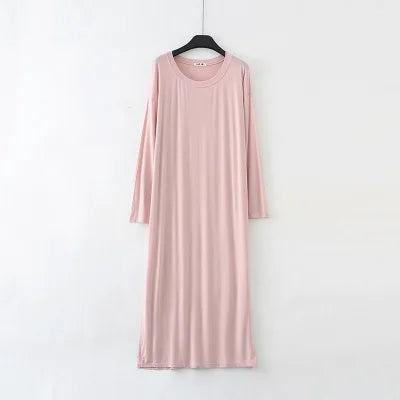 Winter Nightdress Women Cotton Long Sleeve Nightgown Comfortable Loose Sleepwear Spring Autumn Night Shirt