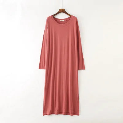 Winter Nightdress Women Cotton Long Sleeve Nightgown Comfortable Loose Sleepwear Spring Autumn Night Shirt