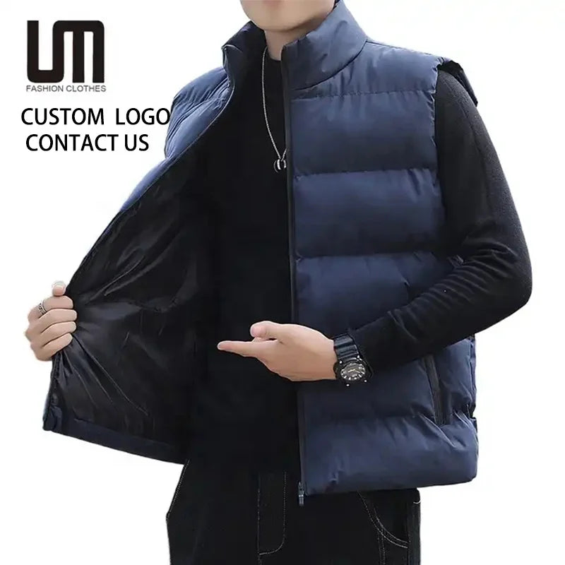 2025 New Arrival Men Vest Jacket - Stand Collar Padded Waistcoat with Windproof Design (Winter Autumn Sleeveless Jacket)