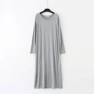 Winter Nightdress Women Cotton Long Sleeve Nightgown Comfortable Loose Sleepwear Spring Autumn Night Shirt