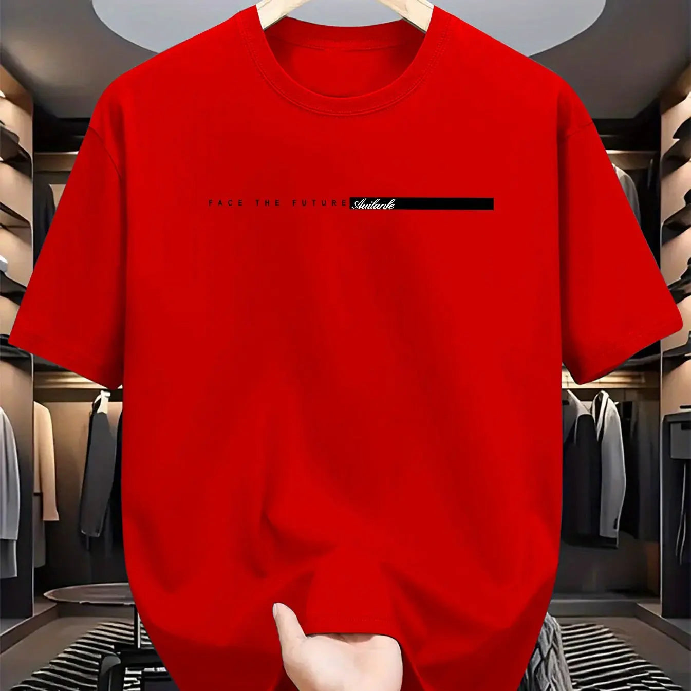 Summer men's 100% cotton casual loose fit large  round neck short sleeved High Street Unisex style