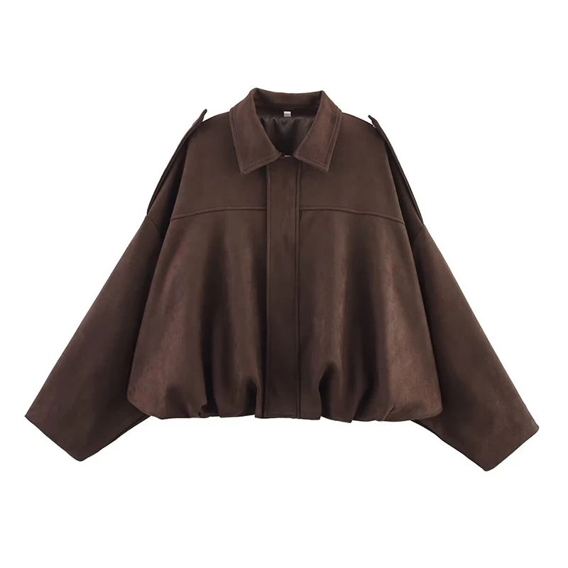 Autumn Winter Loose Jackets Coats for Women Fashion Turn-down Collar Long Sleeve Coats Casual Female Outerwear Chic Tops