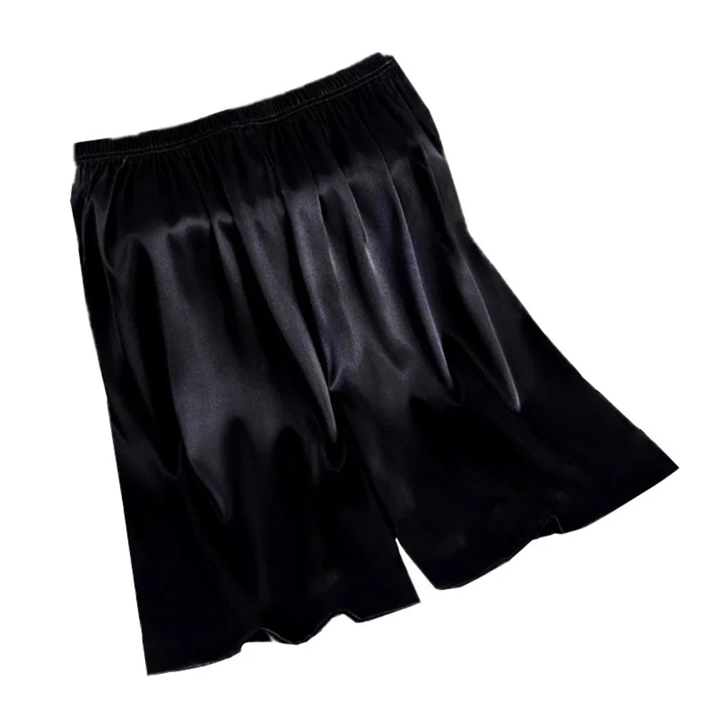 Men's Home Silk Pajamas Shorts  Sleep Bottoms Nightwear Breathable Comfortable  Male Soft Sleepwear
