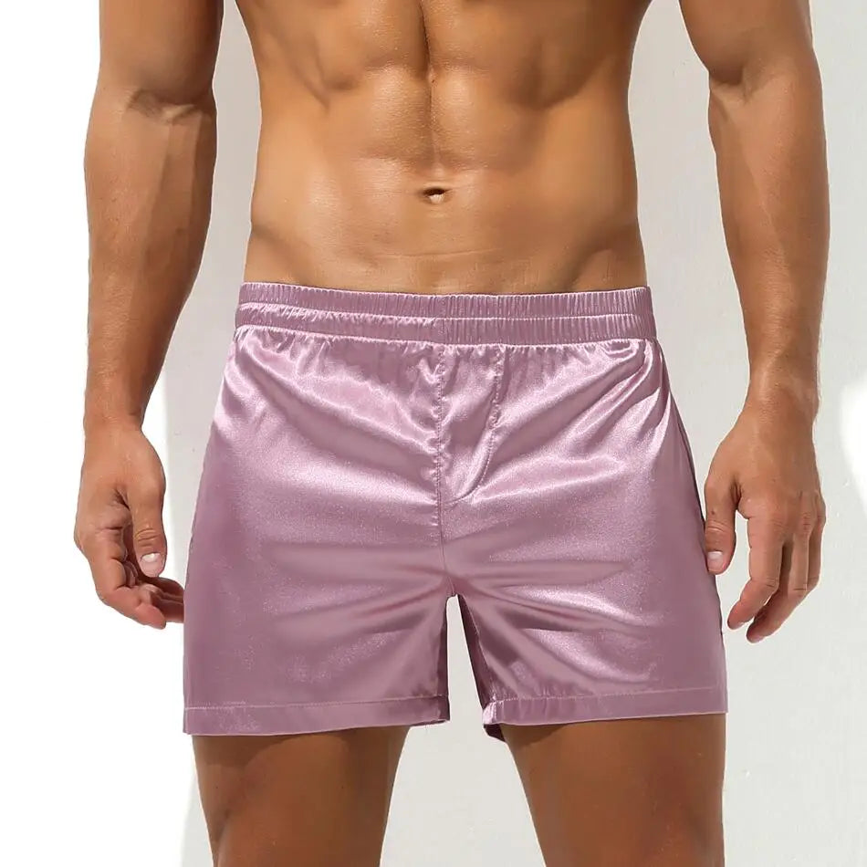 Men's Sleep Bottoms Pajamas Shorts Soft Silky Loose Boxers Shorts Underwear Men Home Lounge Arrow Panties Men Sleepwear