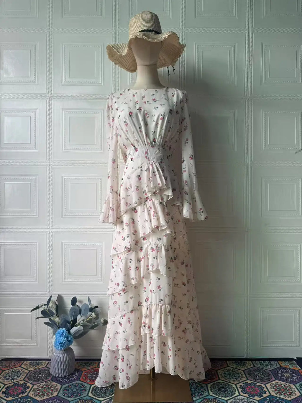 Eid Party Dress for Women Muslim Floral Sweet Abaya Jalabiya Ramadan Long Dresses Vestidos Largos Kaftan Arab Long Robe 2025