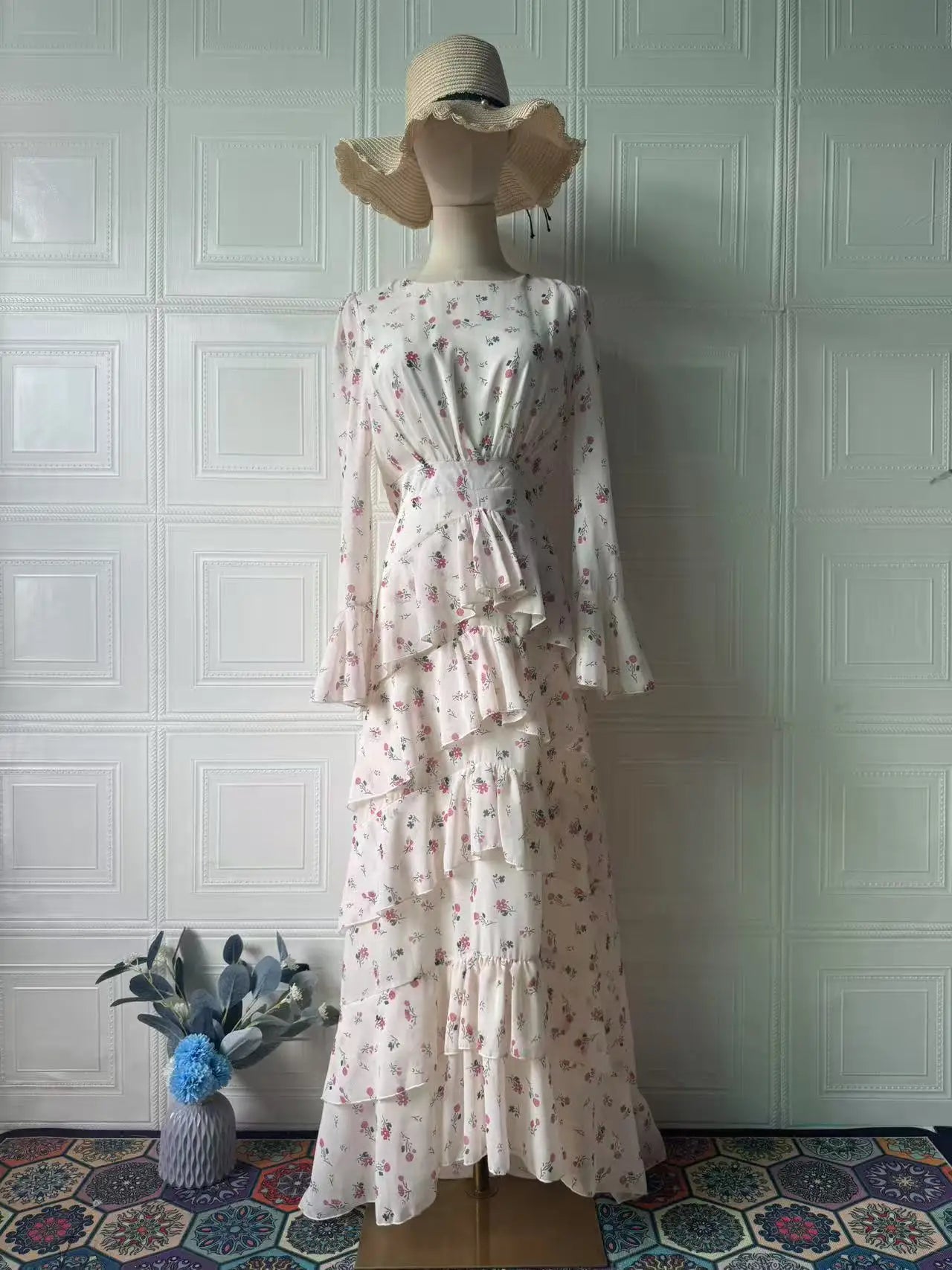 Eid Party Dress for Women Muslim Floral Sweet Abaya Jalabiya Ramadan Long Dresses Vestidos Largos Kaftan Arab Long Robe 2025