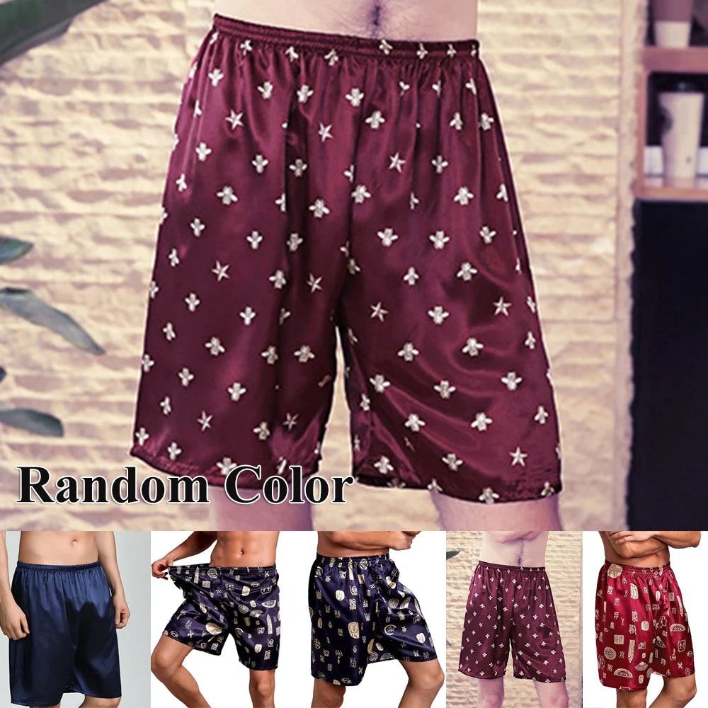 Mens Silky Pajamas Pants Sleep Bottoms Nightwear /Sleepwear/ Homewear 1pc Random Color