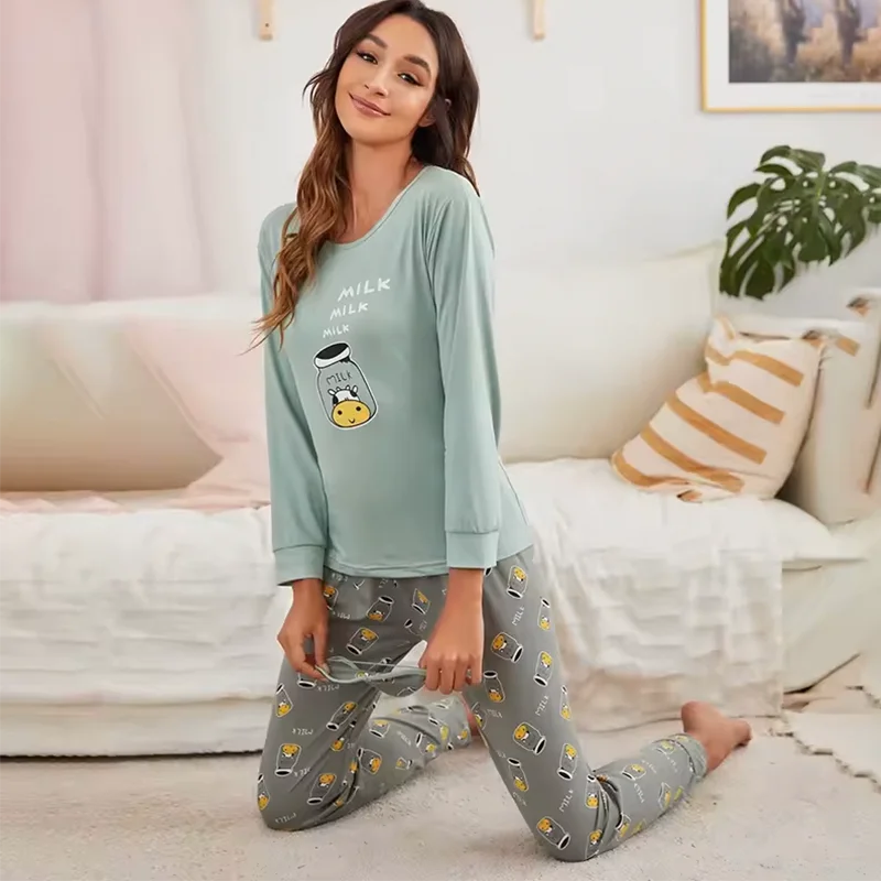 Women's Loungewear Set 2 PCS Pajamas Sleepwear Homewear Soft Comfortable