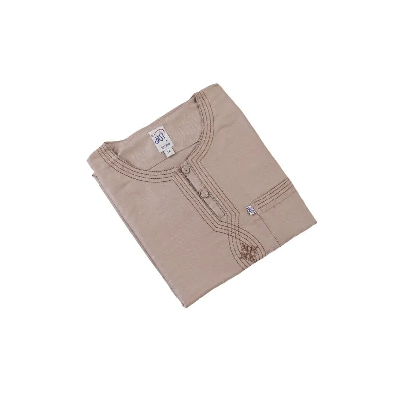2 peice Clothing Men Kaftan Pakistan Djellaba Clothing Afghan Short sleeved Robe Thobe