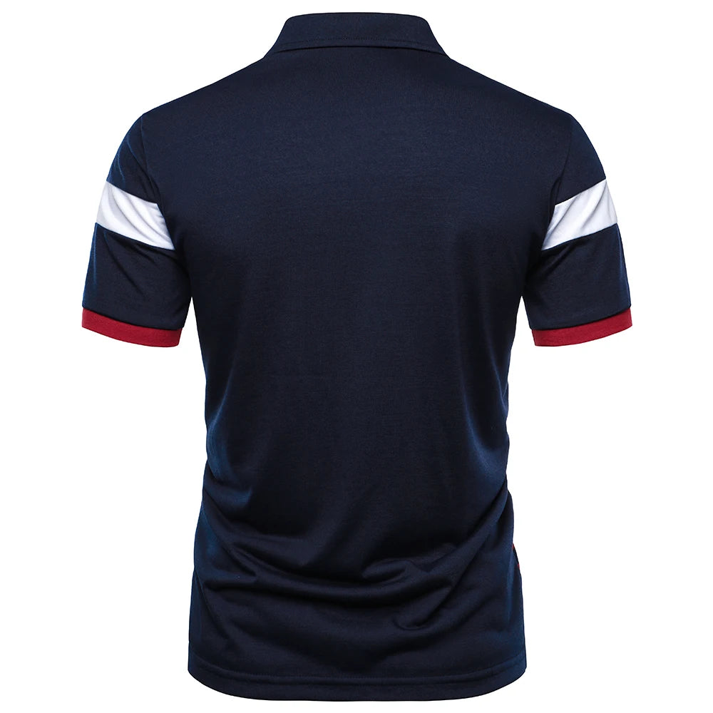 Men's Polo Shirt Stripe Matching Men's Top Business Casual Style Short Sleeve For Men