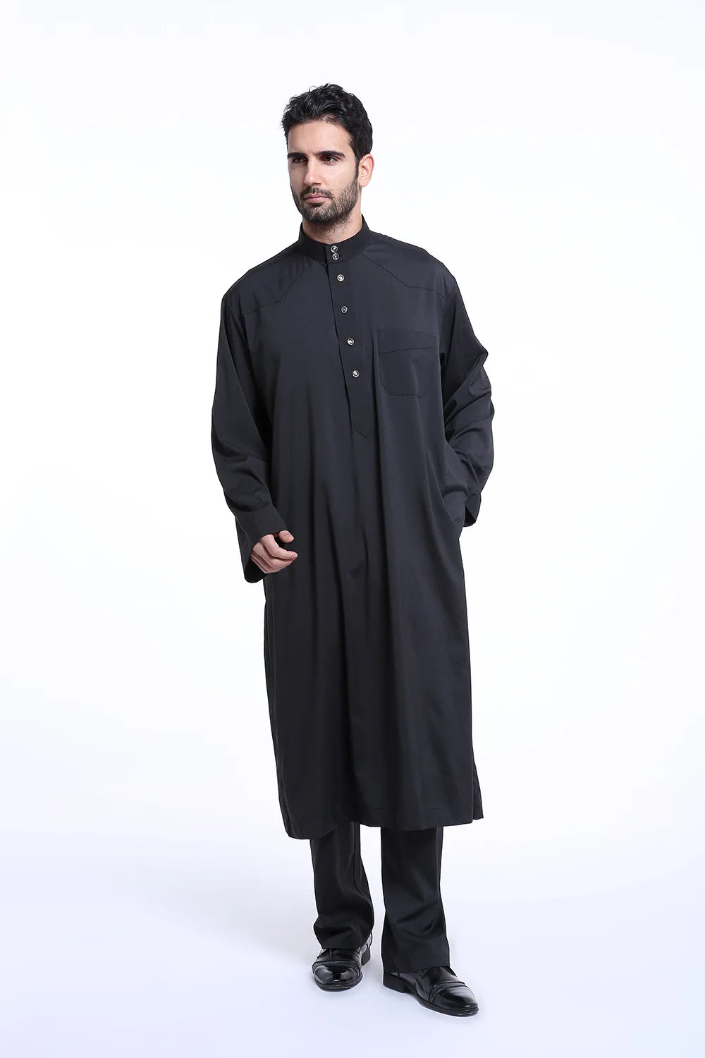 Men Jubba Thobe  Two Pieces Set For Male Pakistan Dubai Saudi Abaya Prayer Islamic Clothing Worship Suit Arabic Ramadan