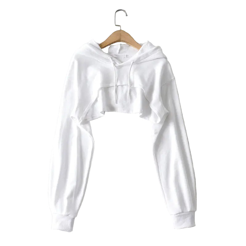 Shop Sleek Hoodies Women Loose Short Belly