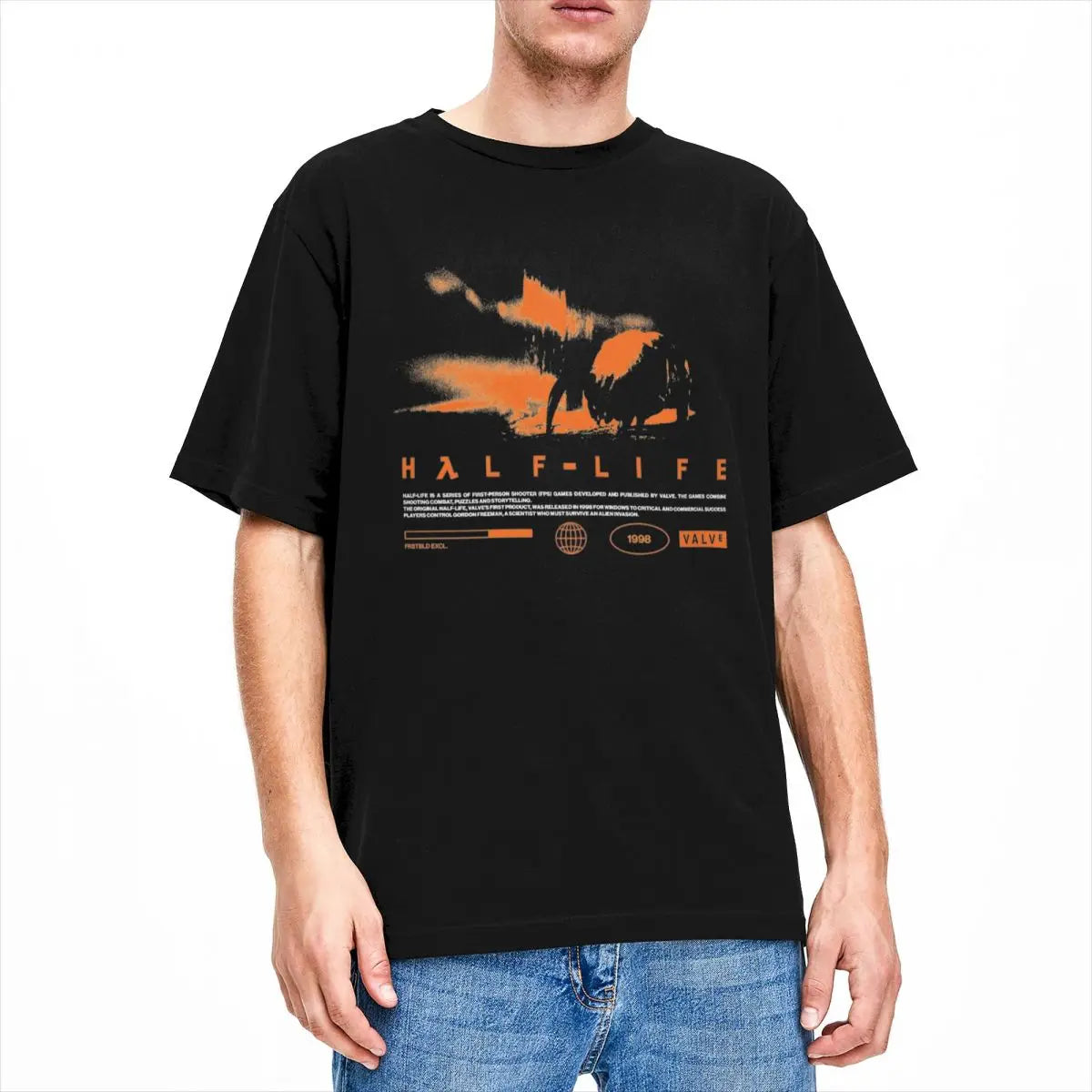 Men T Shirt Videogames HALFS LIFES V3