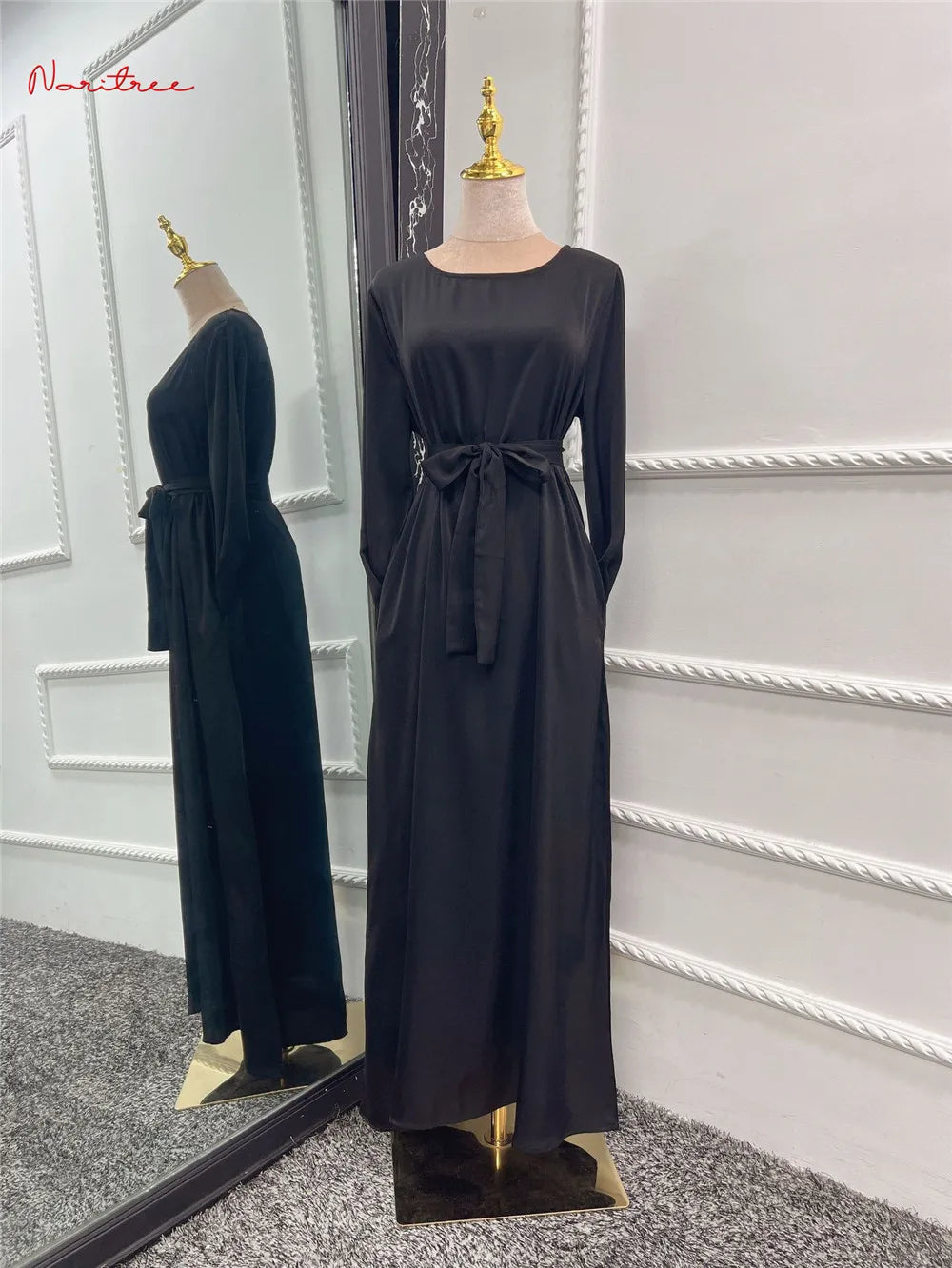 Fashion Sliky  Dress Dubai Full Length Flare Sleeved Soft Abaya 2025