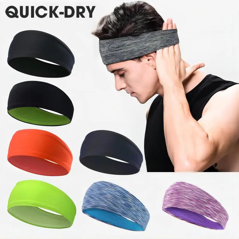 Sports Sweatband for Men Breathable Mesh Design Elastic Hairbands Yoga Headbands  or Running Workout