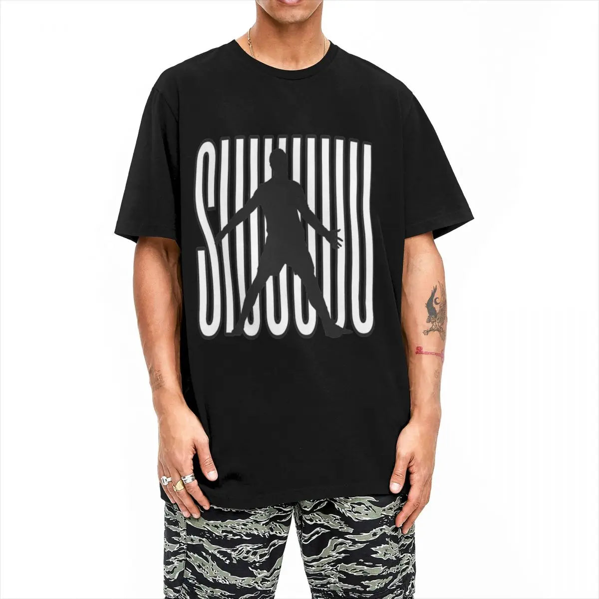 Siuuu CR7 Cristianoed Ronaldoed Funny T-Shirt Summer Y2K T Shirts 100% Cotton Popular Tee Shirt For Adult Short Sleeve DIY Tops
