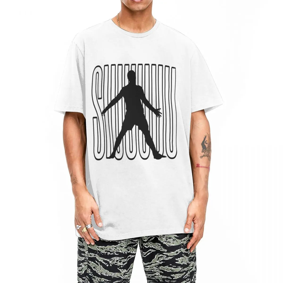 Siuuu CR7 Cristianoed Ronaldoed Funny T-Shirt Summer Y2K T Shirts 100% Cotton Popular Tee Shirt For Adult Short Sleeve DIY Tops