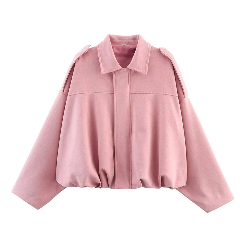 Autumn Winter Loose Jackets Coats for Women Fashion Turn-down Collar Long Sleeve Coats Casual Female Outerwear Chic Tops