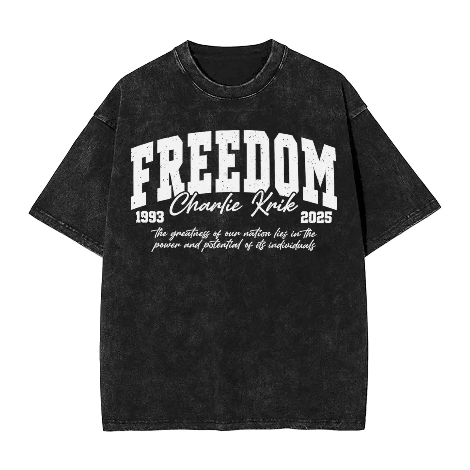 Rest in Peace Charlie Kirk Memorial Tee Men Women Clothing Fashion Classic O-collar Black T Shirts Summer Vintage Washed T-shirt