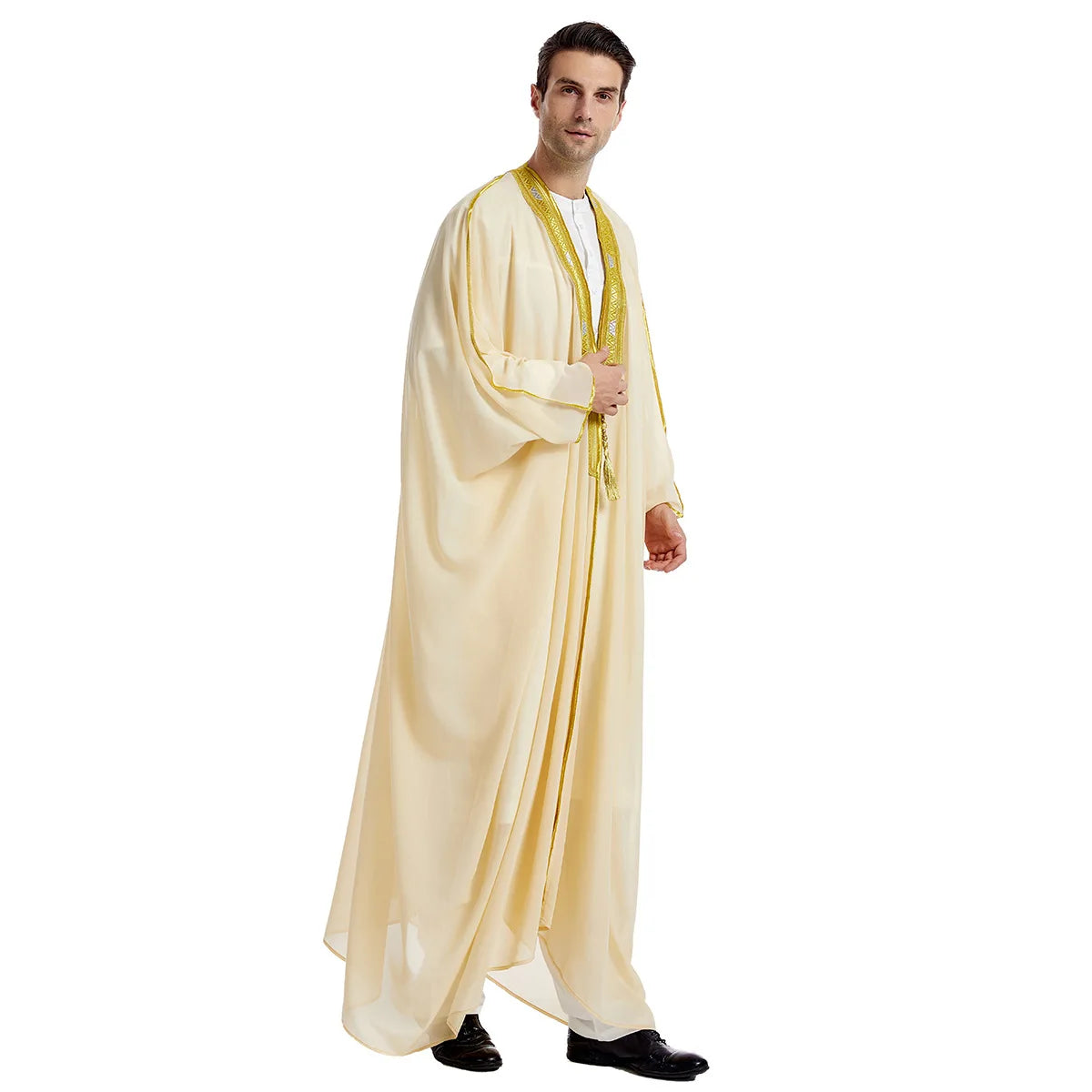 Eid Clothing Men Kaftan Moroccan Kebaya Open Muslim  National Costume For Prayer Clothes