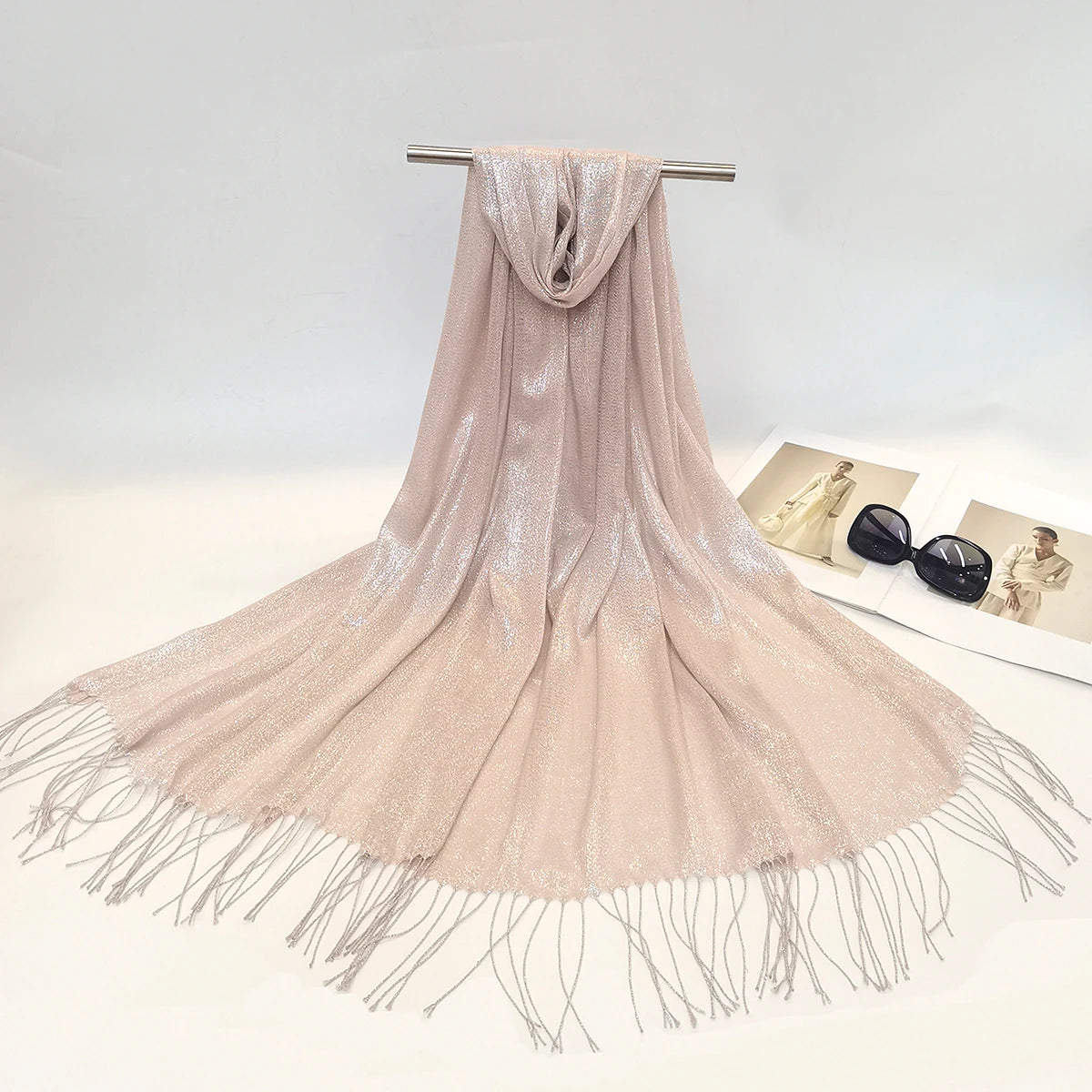 Women's shawl Winter /summer female flow Sue silver silk dance dinner party scarf
