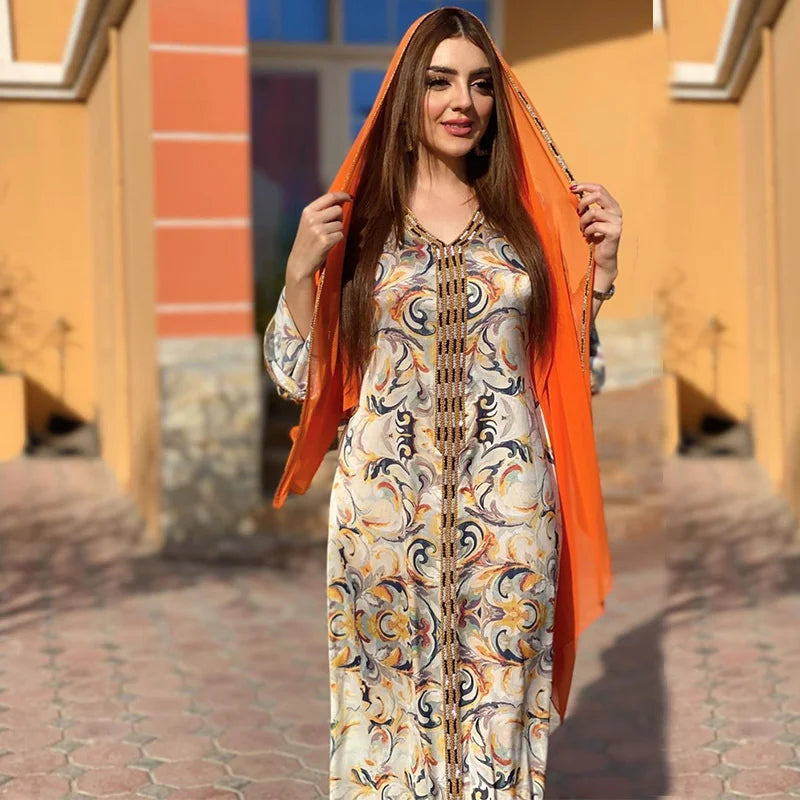 Abaya dress luxury 2025  Robe Arabic