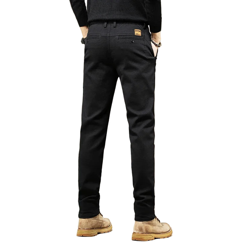 Men's Pants Casual Cotton Straight Business Work Pants High Quality
