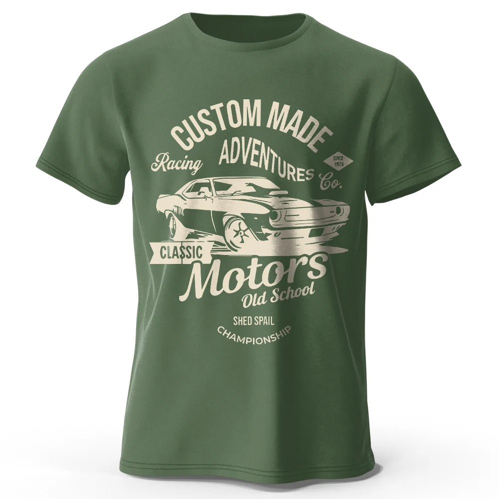 Men's Motors Printed T-Shirt 100% Cotton  Vintage