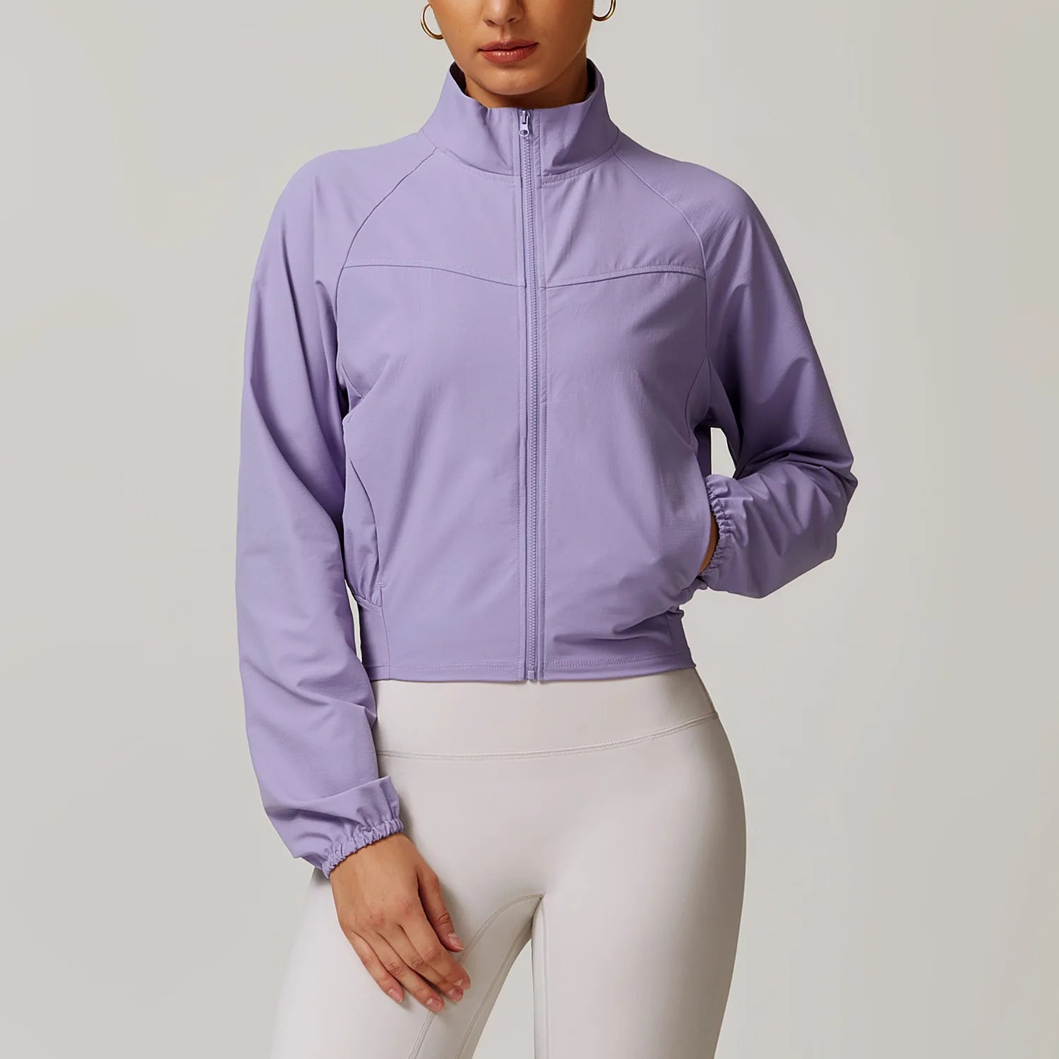 Women's Jacket Long Sleeved Outdoor Fitness Coat Yoga Crop Tops Gym Clothes Sports Tops Jacket