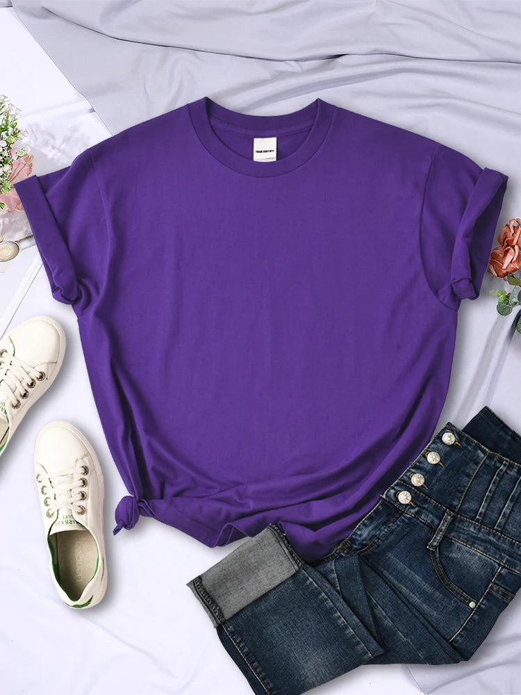Solid Color Women T Shirts Comfortable Summer Tee Shirt All-Match Multicolor Streetwear Loose Hip Hop Short Sleeve For Female