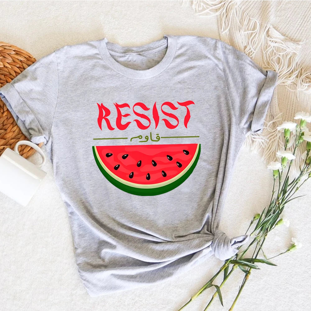 Watermelon Palestine Resist Shirts This Is Not A Watermelon Shirt Human Rights Tee Watermelon Flag Tshirt Trendy Unisex Short Sleeves Tops