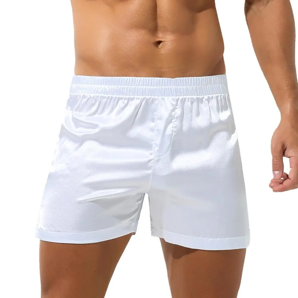 Men's Sleep Bottoms Pajamas Shorts Soft Silky Loose Boxers Shorts Underwear Men Home Lounge Arrow Panties Men Sleepwear