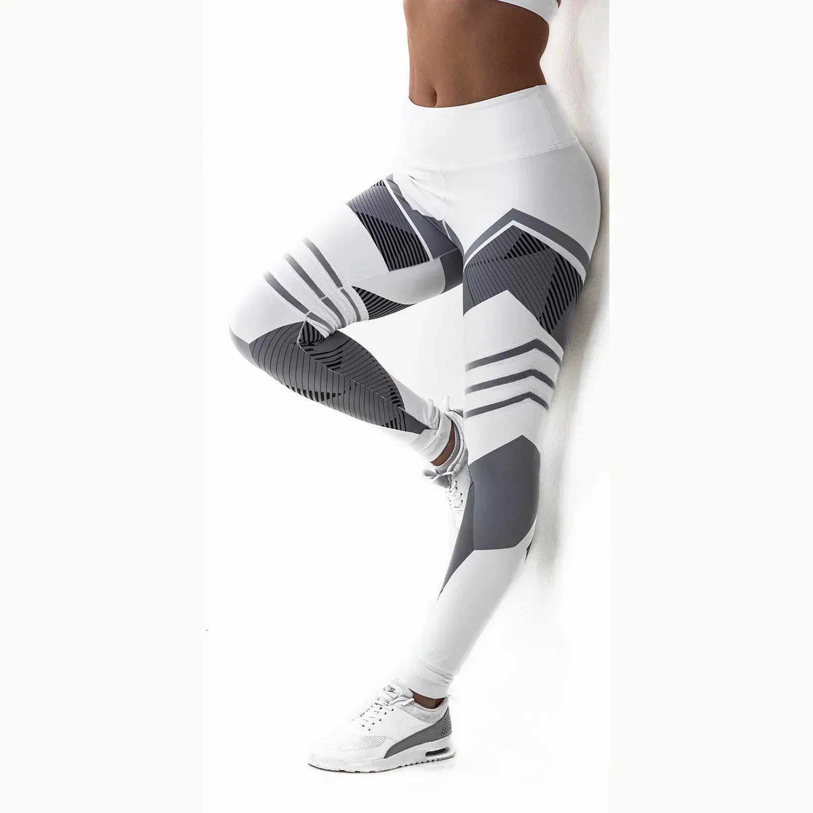 Women Quick Dry Sport Fitness Leggins Geometric Printed Sports Pants Yoga Pants Leggings Slim Tights Trousers For Women