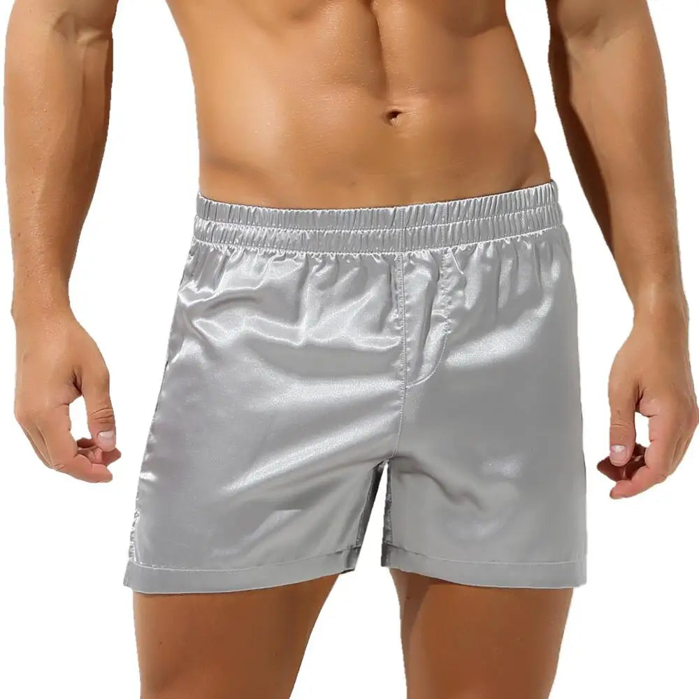 Men's Sleep Bottoms Pajamas Shorts Soft Silky Loose Boxers Shorts Underwear Men Home Lounge Arrow Panties Men Sleepwear