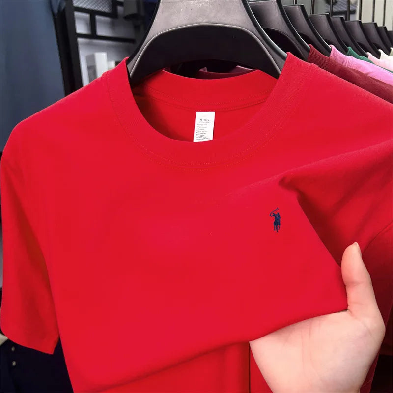 100% cotton men's short-sleeved T-shirt, fashionable brand Paul Boni printed summer new high-end comfortable casual round-neck t