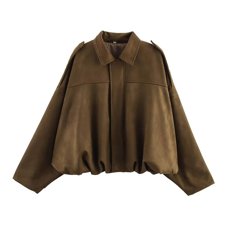 Autumn Winter Loose Jackets Coats for Women Fashion Turn-down Collar Long Sleeve Coats Casual Female Outerwear Chic Tops