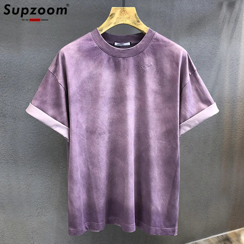 Supzoom New Arrival Summer High Street Splash Ink Printing Neutral O-neck Casual Heavy Texture Cotton Ins Loose Men T shirt