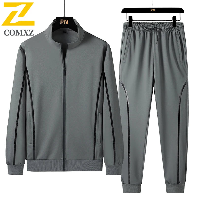 2025 Fashion Men's Tracksuit Autumn Jogging Fitness Set 2-piece Jacket+sports Pants Set Casual Men Windproof Sportswear