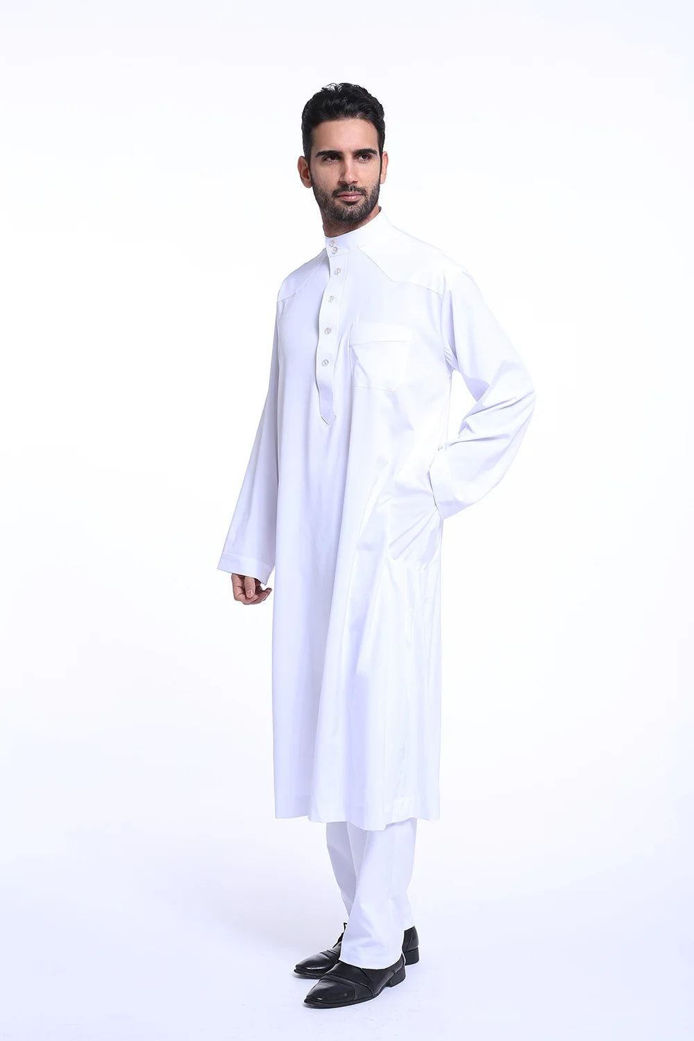 Men Jubba Thobe  Two Pieces Set For Male Pakistan Dubai Saudi Abaya Prayer Islamic Clothing Worship Suit Arabic Ramadan
