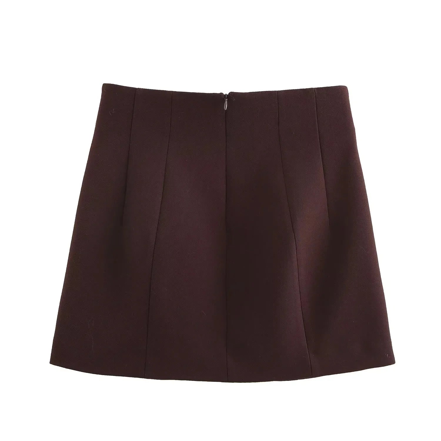 KONDALA 2025 Fall Winter Brown Elegant Office Lady Suits Fashion Shrug Pockets Blazers Elegant Zipper Skirts Chic Baggy Pants