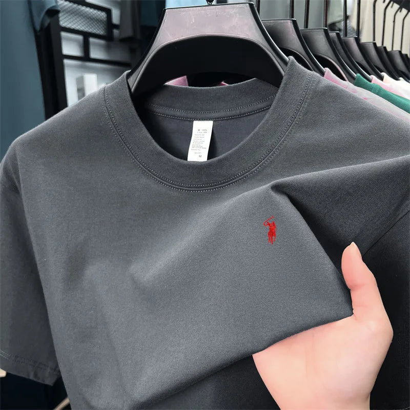 100% cotton men's short-sleeved T-shirt, fashionable brand Paul Boni printed summer new high-end comfortable casual round-neck t