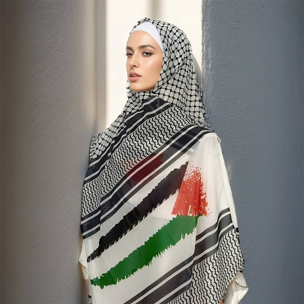 NEW Kuffiyeh Hijab Palestinian Chiffon Scarf Women  Scarves Shawl Lady Print